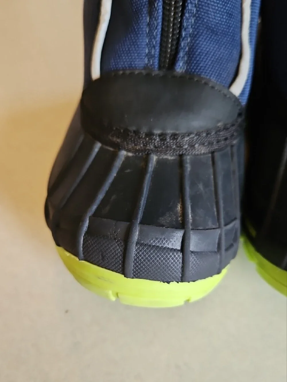 Kids Navy and Lime Waterproof Snow Boots